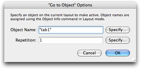 Go To Object Dialog