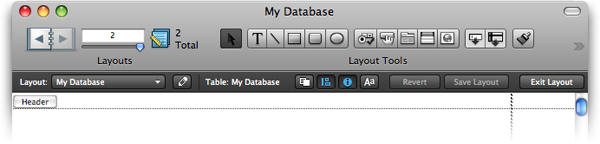 The new Layout bar in FileMaker Pro 10
