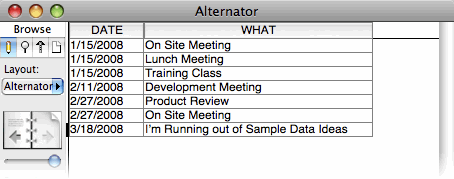 Sample data with ranges of dates.