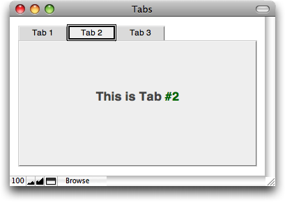 A tab control with keyboard focus, showing the thick black border around the active tab.